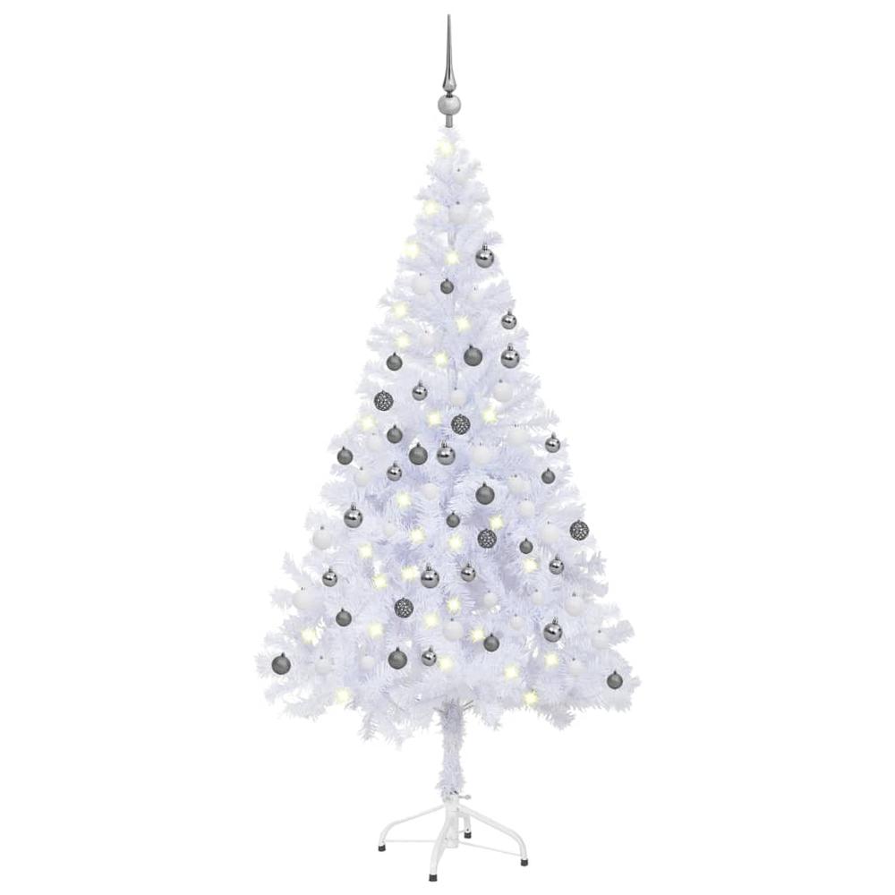 vidaXL Artificial Christmas Tree with LEDs&Ball Set 70.9" 620 Branches, 3077666. Picture 1