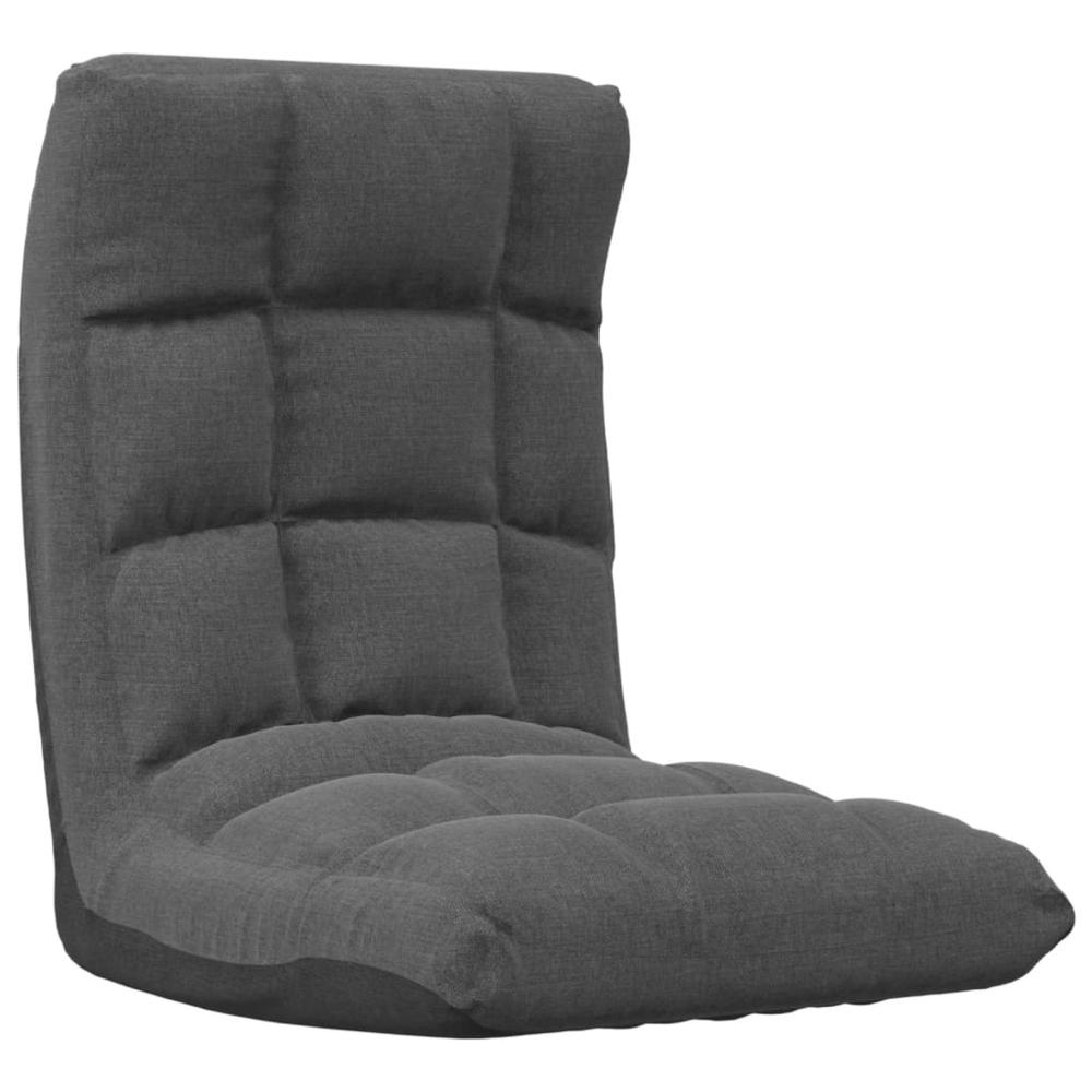 vidaXL Folding Floor Chair Dark Gray Fabric, 336585. Picture 2