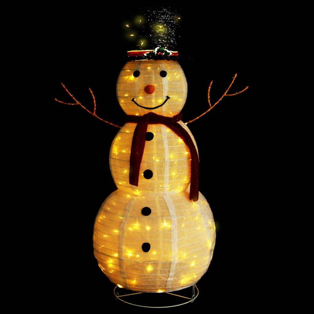 vidaXL Decorative Christmas Snowman Figure LED Luxury Fabric 47.2". Picture 2