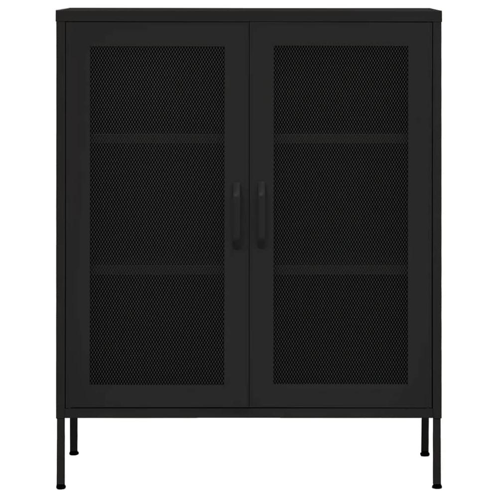 vidaXL Storage Cabinet Black 31.5"x13.8"x40" Steel, 336178. Picture 3