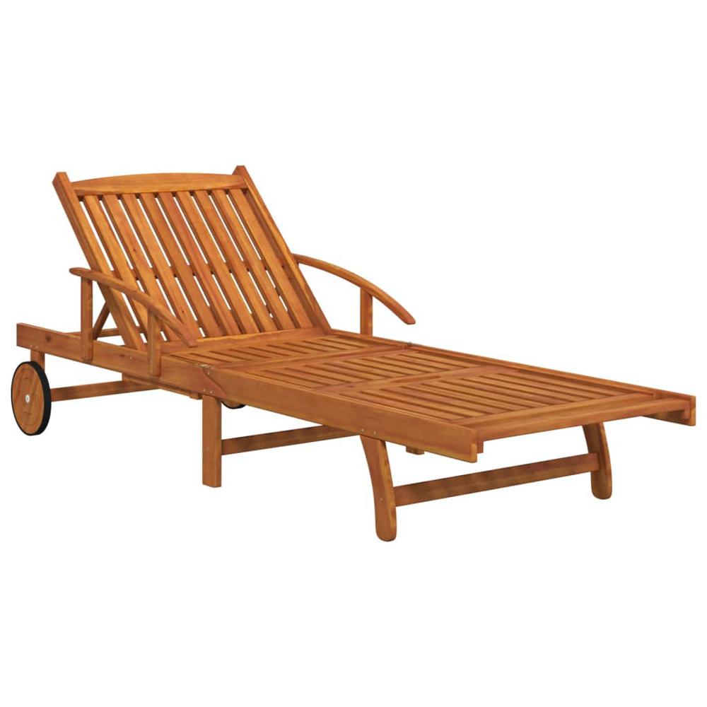 vidaXL 2 Piece Sunlounger Set with Table Solid Wood Acacia. Picture 3