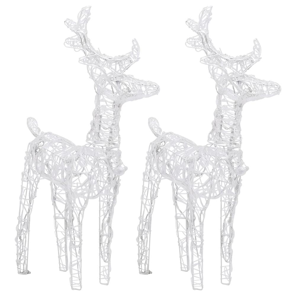 vidaXL Christmas Reindeers 2 pcs Cold White 80 LEDs Acrylic. Picture 3