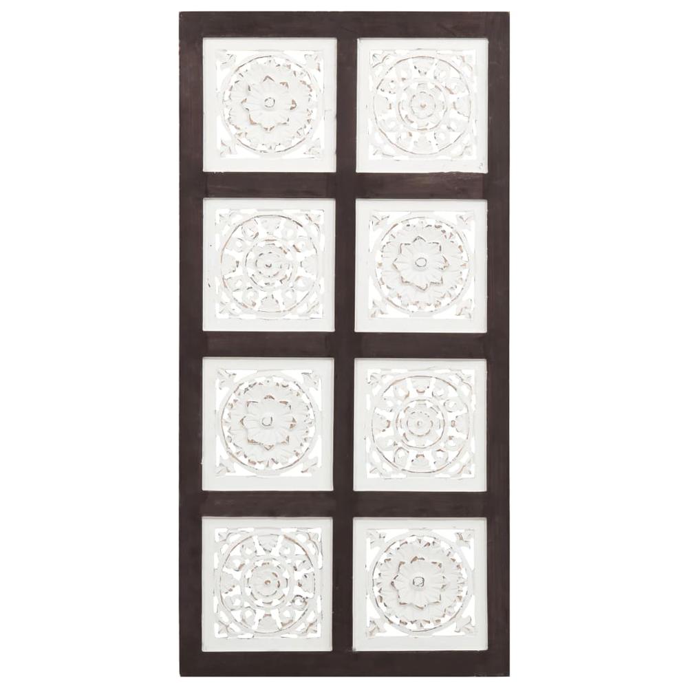 vidaXL Hand-Carved Wall Panel MDF 15.7"x31.5"x0.6" Brown and White. Picture 2