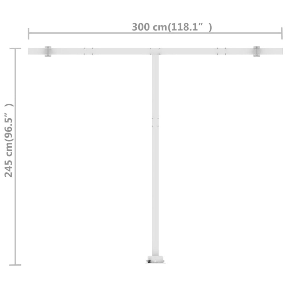 vidaXL Freestanding Manual Retractable Awning 118.1"x98.4" Anthracite, 3069499. Picture 11