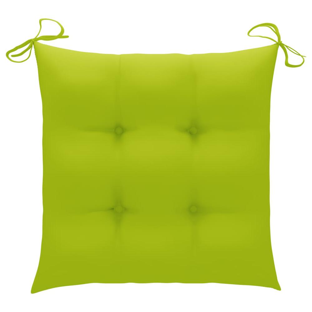 vidaXL Chair Cushions 6 pcs Bright Green 19.7"x19.7"x2.8" Fabric. Picture 2