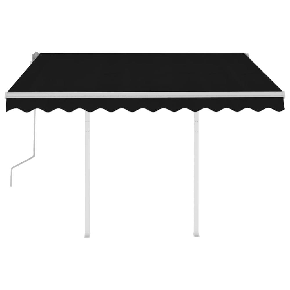 vidaXL Manual Retractable Awning with Posts 9.8'x8.2' Anthracite, 3069899. Picture 3