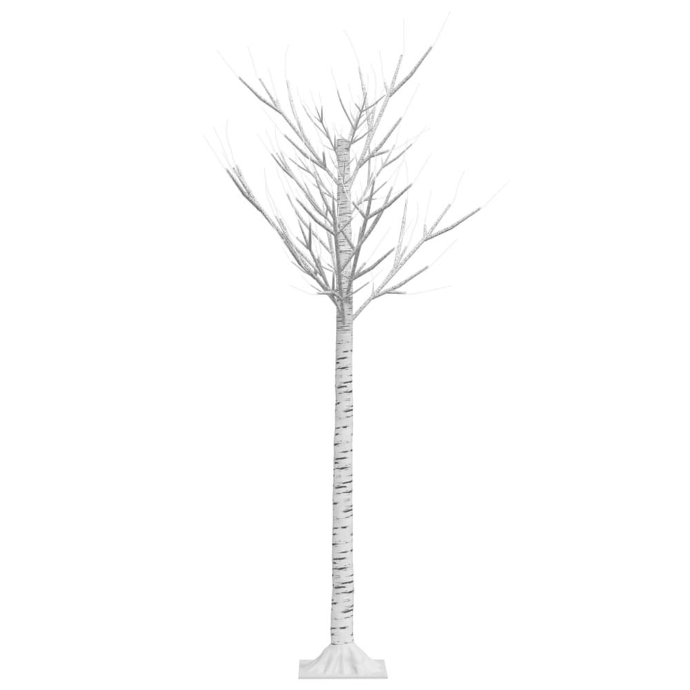 vidaXL Christmas Tree 156 LEDs 4.9' Warm White Willow Indoor Outdoor. Picture 4