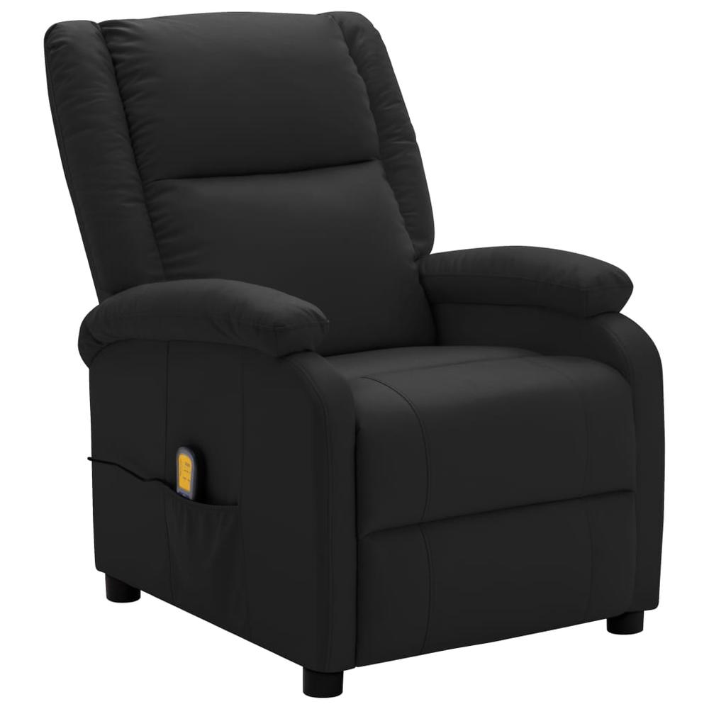 vidaXL Massage Chair Black Faux Leather. Picture 1