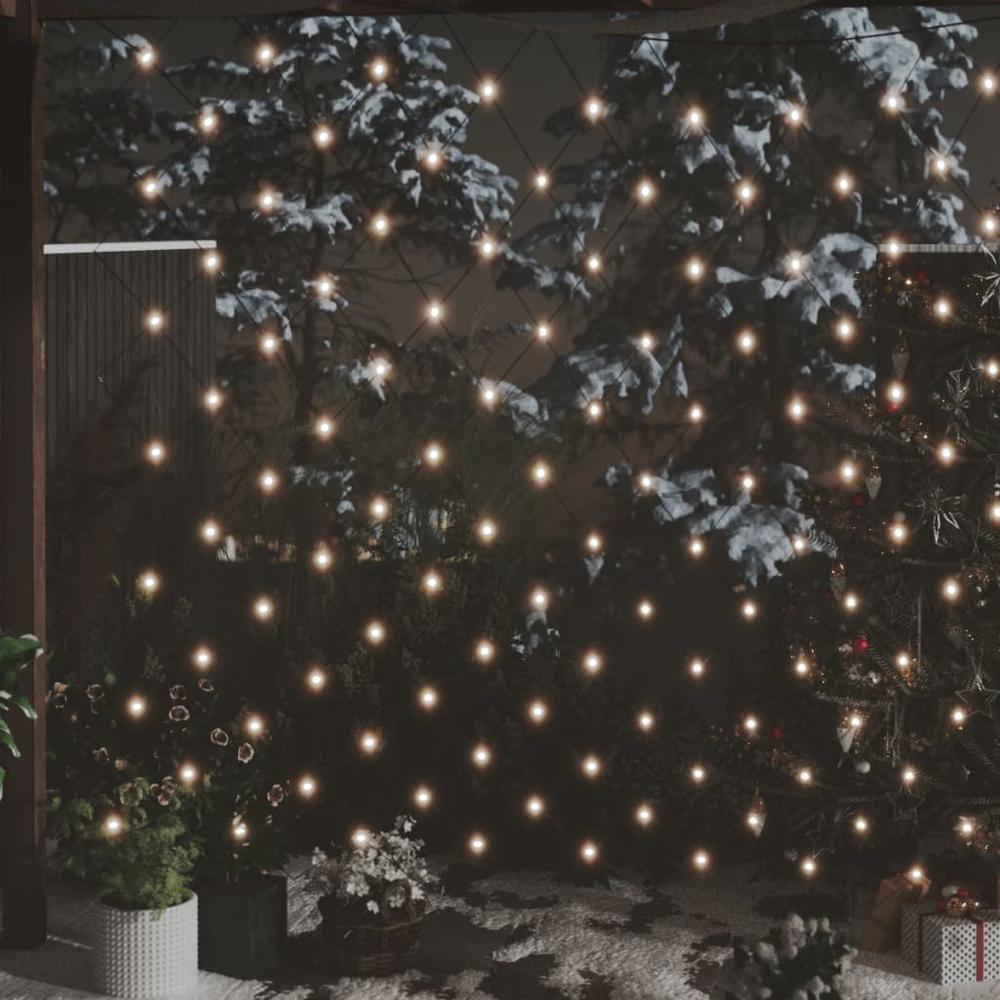 vidaXL Christmas Net Light Warm White 9.8'x6.6' 204 LED Indoor Outdoor. Picture 1