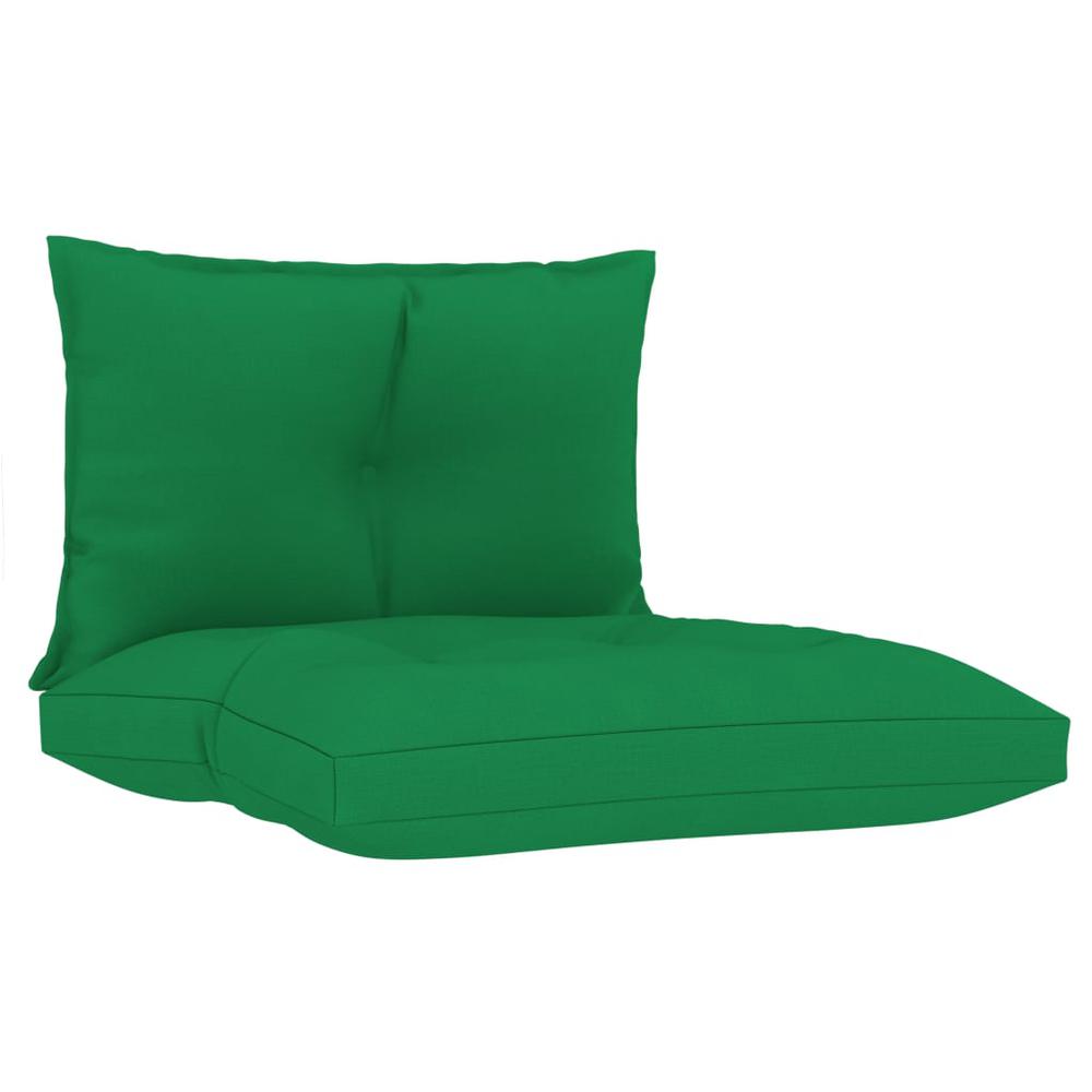 vidaXL Pallet Sofa Cushions 2 pcs Green Fabric. Picture 2