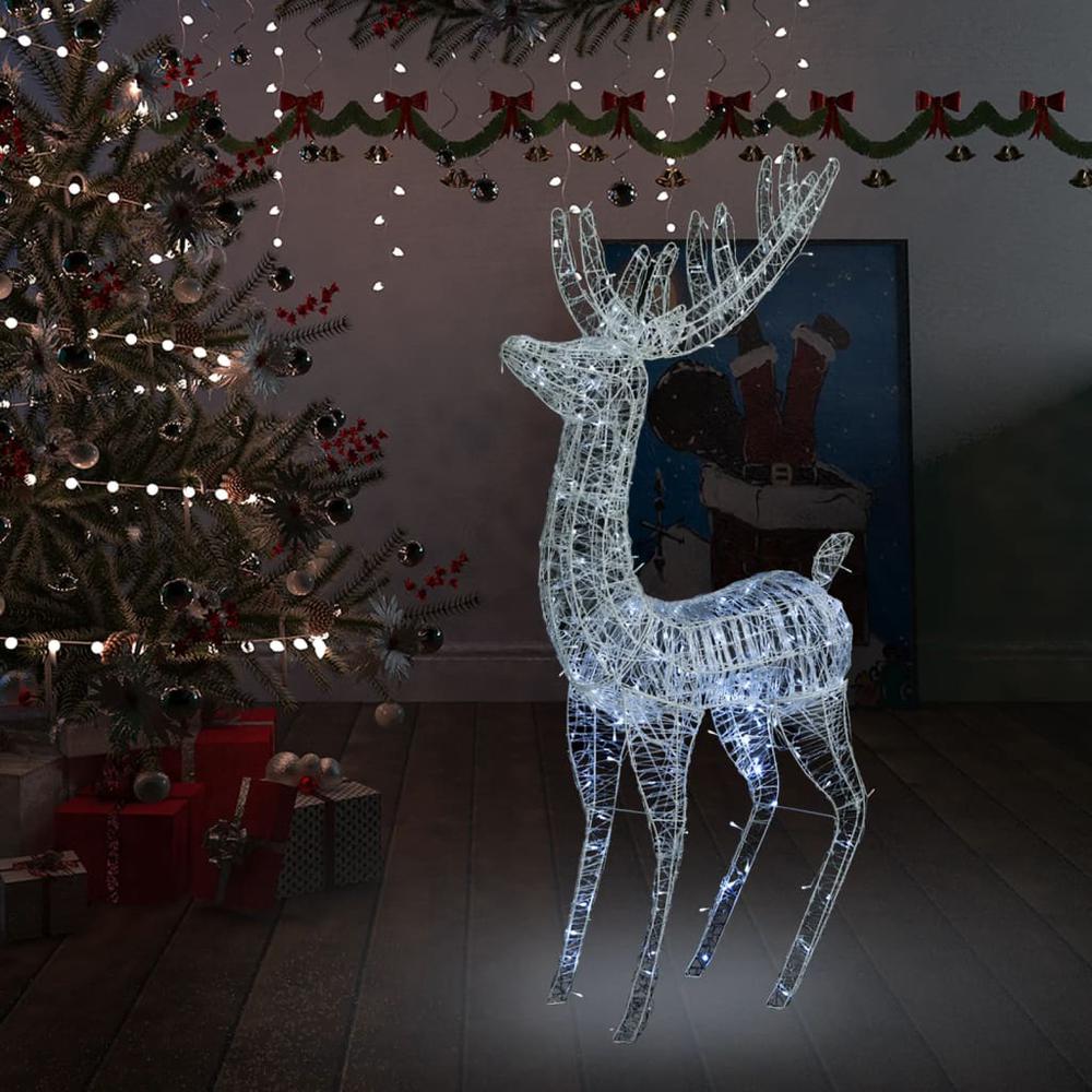 vidaXL XXL Acrylic Christmas Reindeer 250 LED 70.9" Cold white. Picture 1