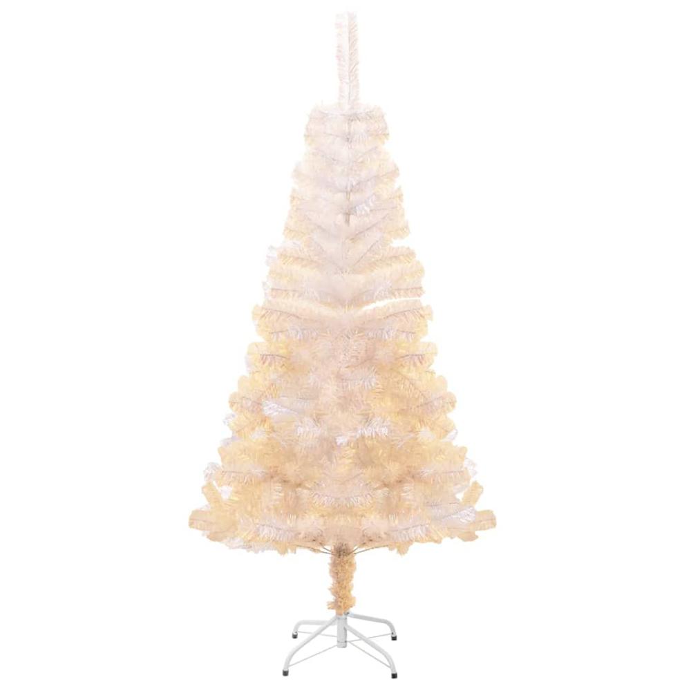 vidaXL Artificial Christmas Tree with Iridescent Tips White 47.2" PVC. Picture 2