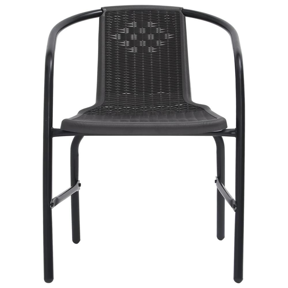 vidaXL Garden Chairs 8 pcs Plastic Rattan and Steel 242.5 lb. Picture 3