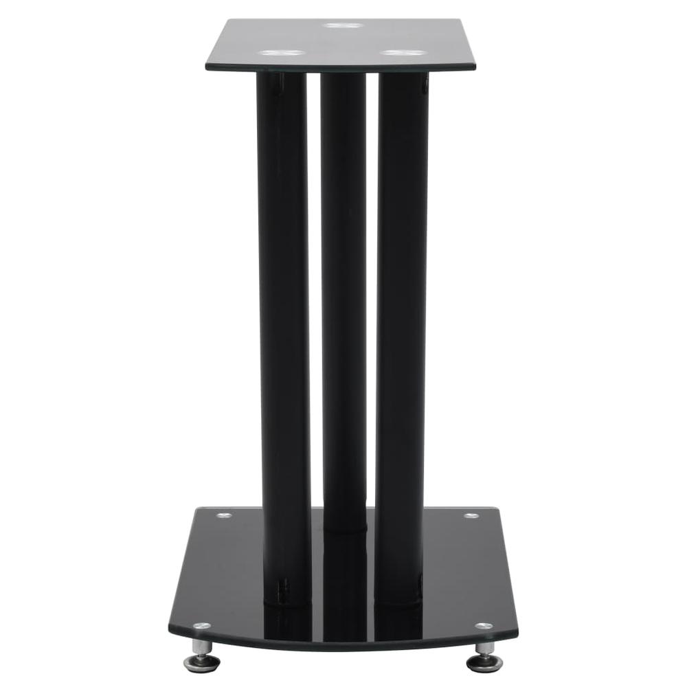 vidaXL Aluminum Speaker Stands 2 pcs Black Safety Glass, 50911. Picture 4