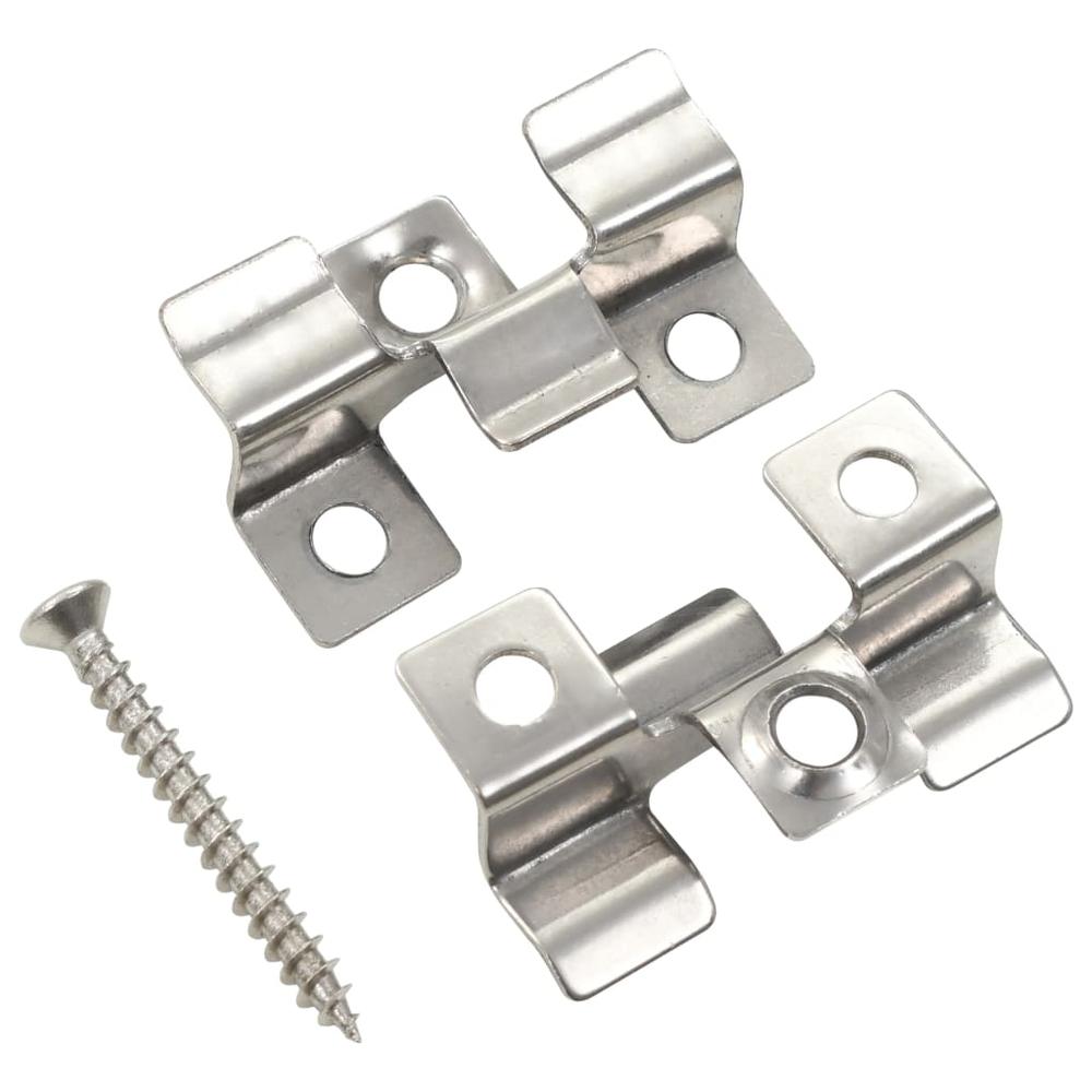 vidaXL 100 pcs Decking Clips with 200 Screws Stainless Steel. Picture 1