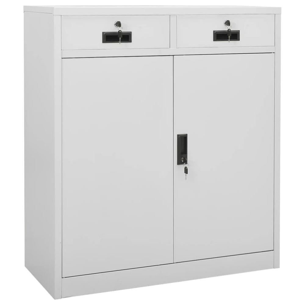 vidaXL Office Cabinet Light Gray 35.4"x15.7"x40.2" Steel, 336410. Picture 1