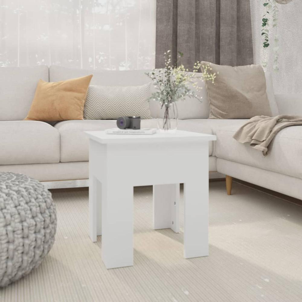 vidaXL Coffee Table White 15.7"x15.7"x16.5" Engineered Wood, 810244. Picture 1