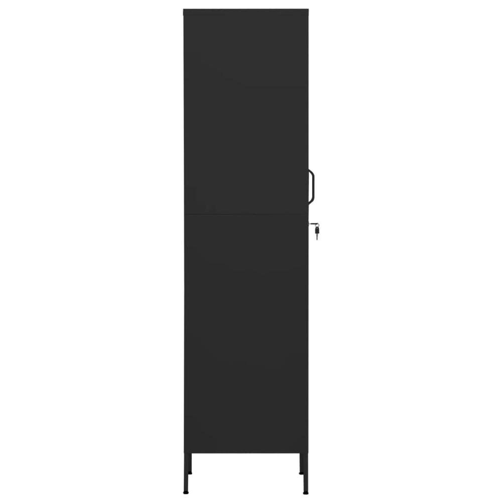 vidaXL Locker Cabinet Black 13.8"x18.1"x70.9" Steel. Picture 4
