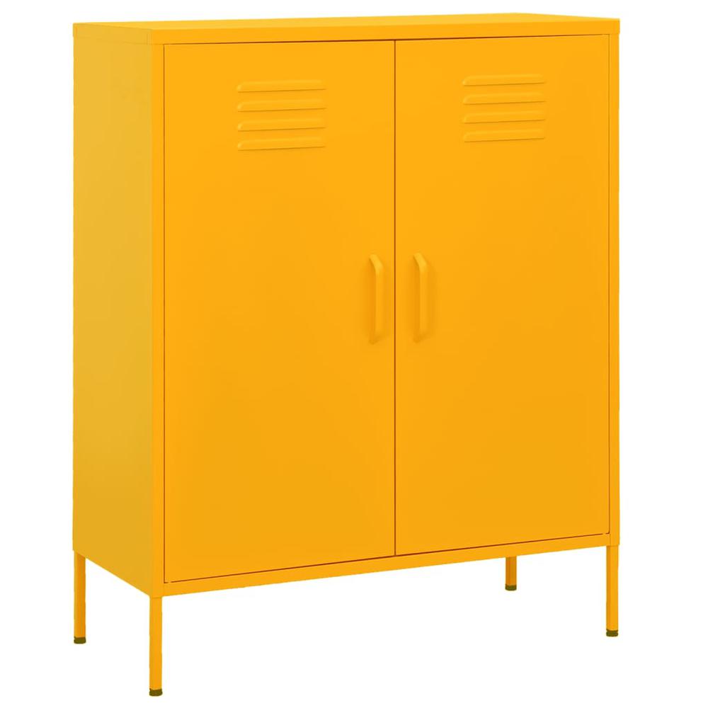 vidaXL Storage Cabinet Mustard Yellow 31.5"x13.8"x40" Steel, 336164. Picture 1