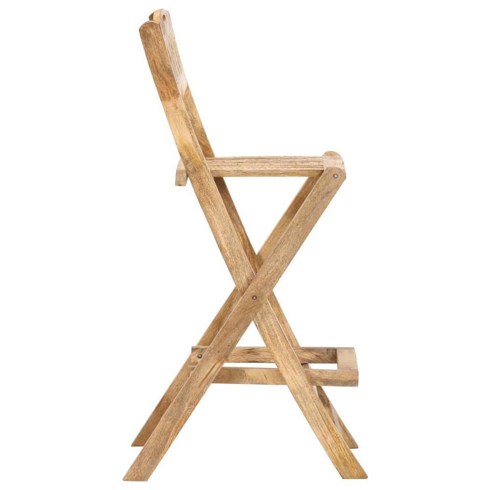 vidaXL Folding Patio Bar Chairs 2 pcs Solid Mango Wood. Picture 3