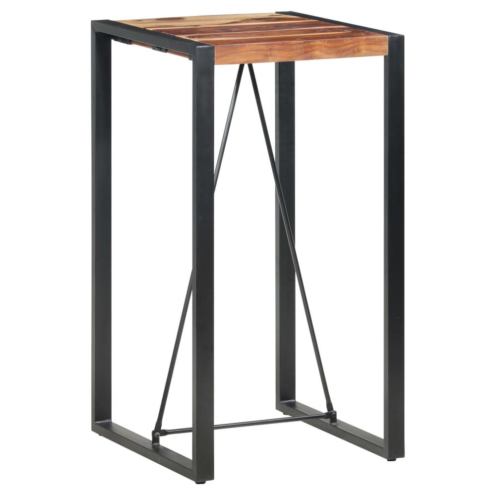 vidaXL Bar Table 23.6"x23.6"x43.3" Solid Sheesham Wood. Picture 1