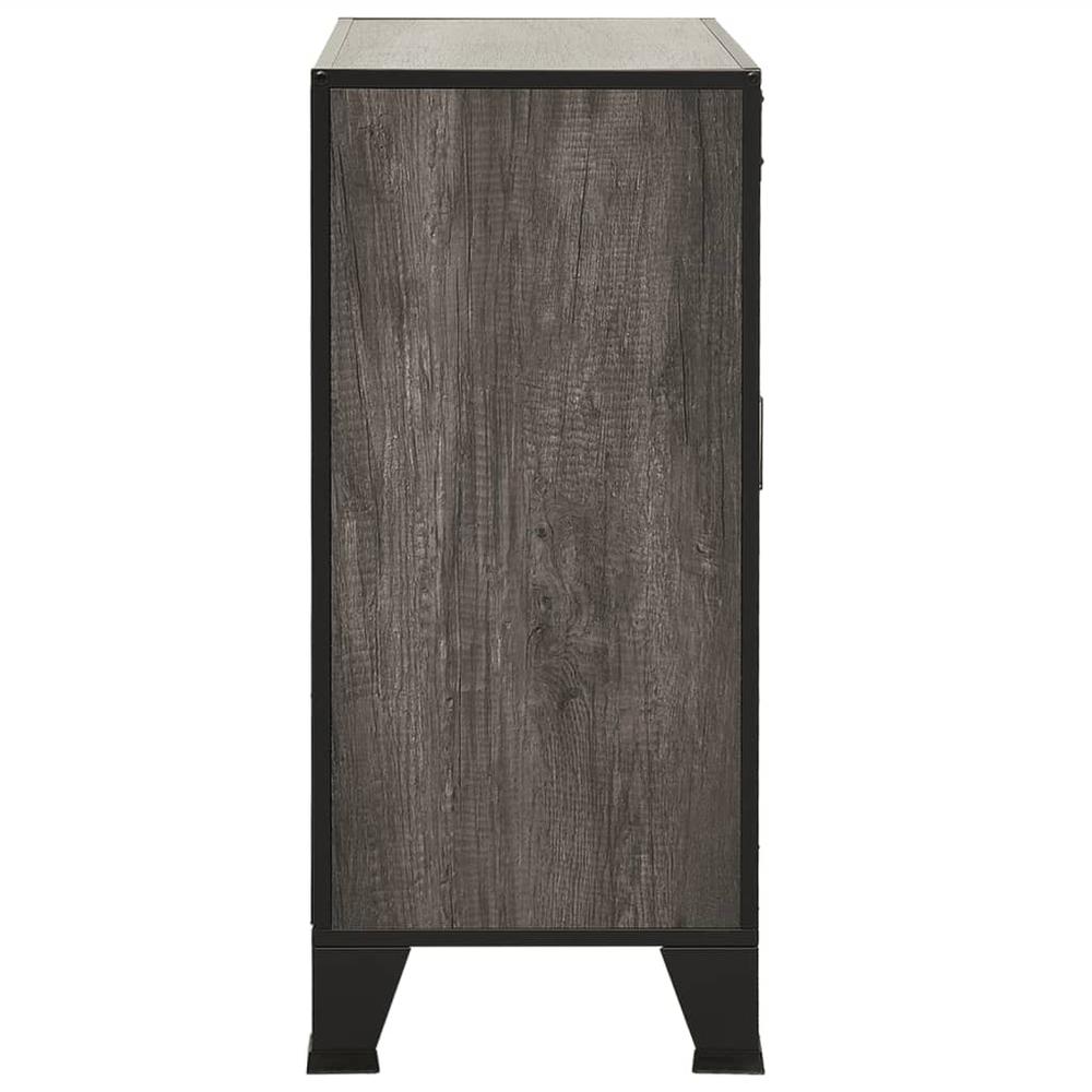 vidaXL Storage Cabinet Gray 28.3"x14.2"x32.3" Metal and MDF, 335908. Picture 4