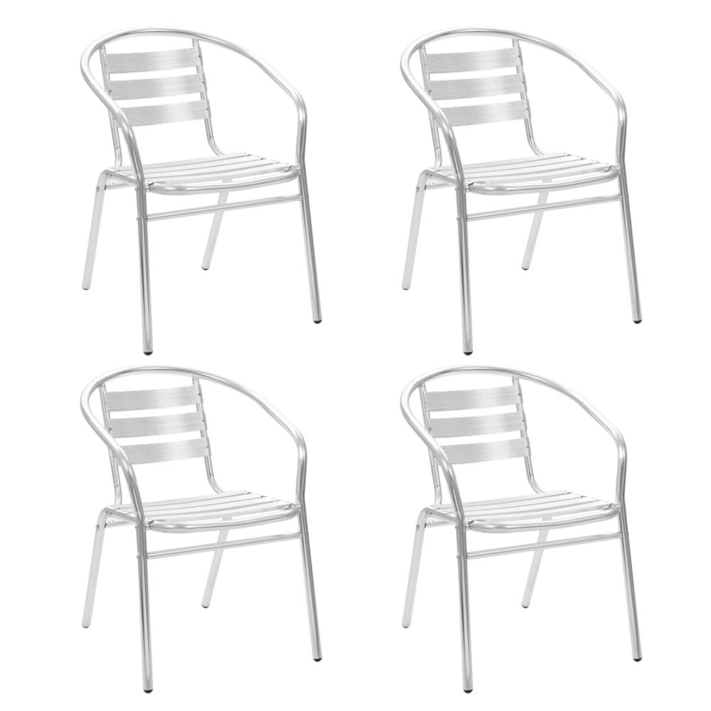 vidaXL Stackable Patio Chairs 4 pcs Aluminum. Picture 1