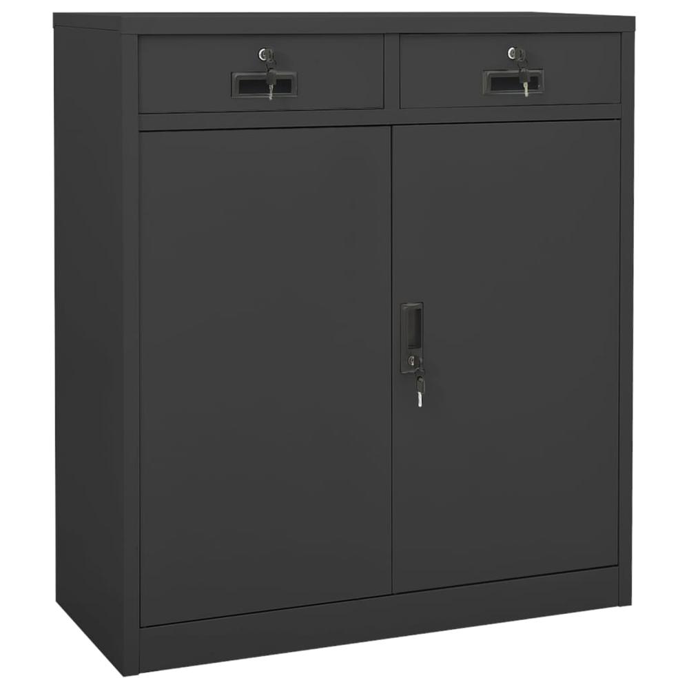 vidaXL Office Cabinet Anthracite 35.4"x15.7"x40.2" Steel, 336412. Picture 1