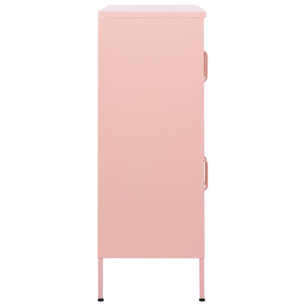 vidaXL Storage Cabinet Pink 31.5"x13.8"x40" Steel, 336139. Picture 4