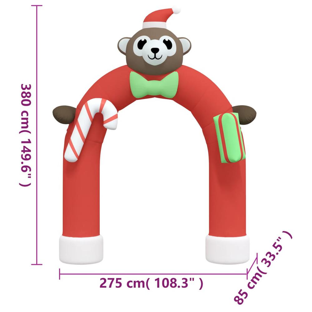 vidaXL Christmas Inflatable Arch Gate LED 149.6". Picture 11
