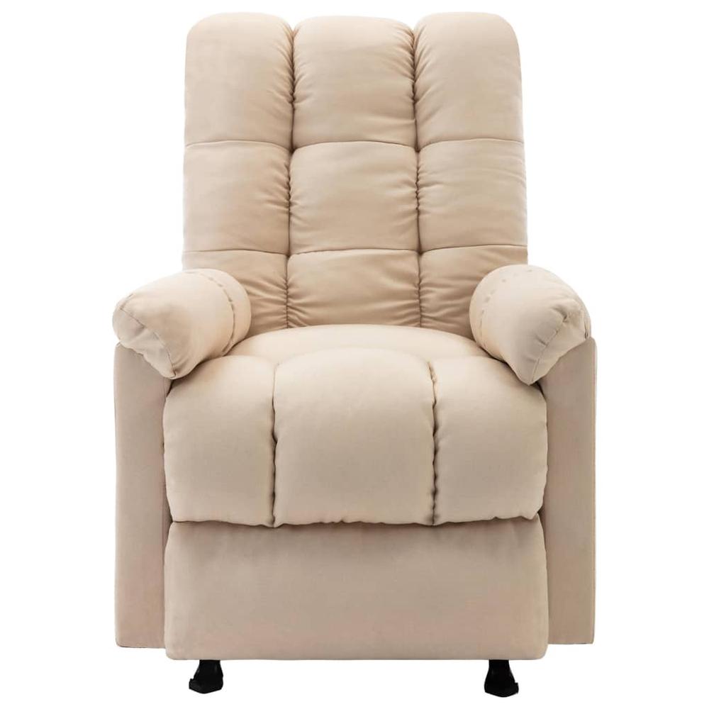vidaXL Massage Reclining Chair Cream Fabric, 321419. Picture 2