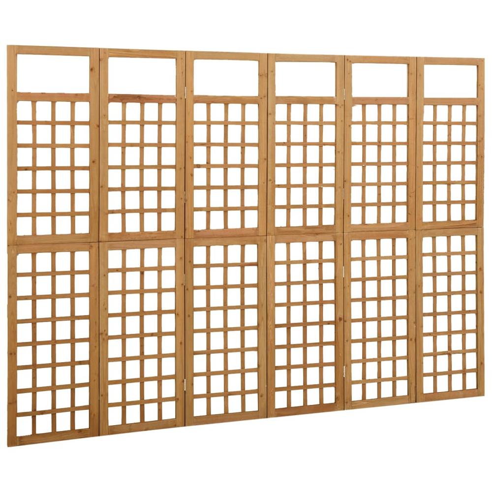 vidaXL 6-Panel Room Divider/Trellis Solid Fir Wood 95.5"x70.9". Picture 3
