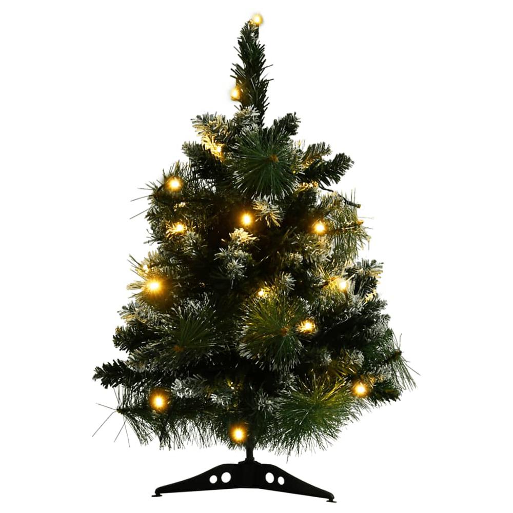 vidaXL Artificial Christmas Tree with Stand and LEDs Green 23.6" PVC, 332850. Picture 3
