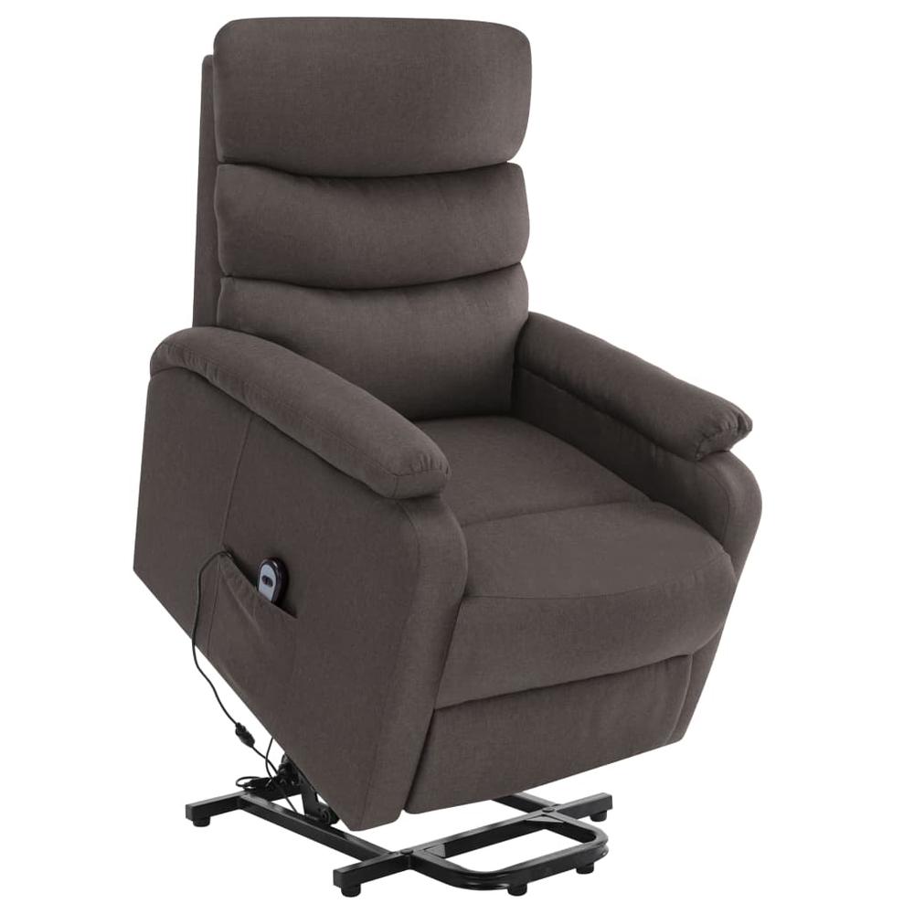 vidaXL Stand-up Massage Recliner Taupe Fabric. Picture 1