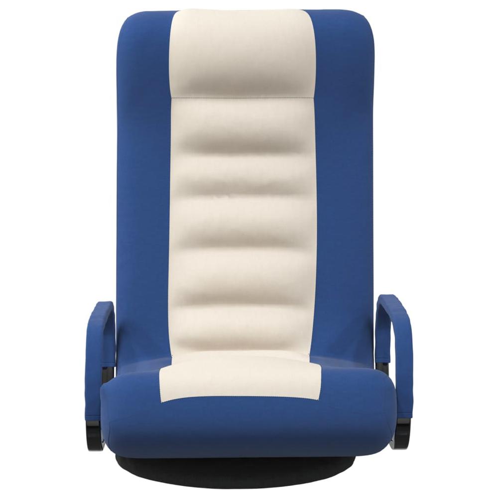 vidaXL Swivel Floor Chair Blue and Cream Fabric. Picture 3