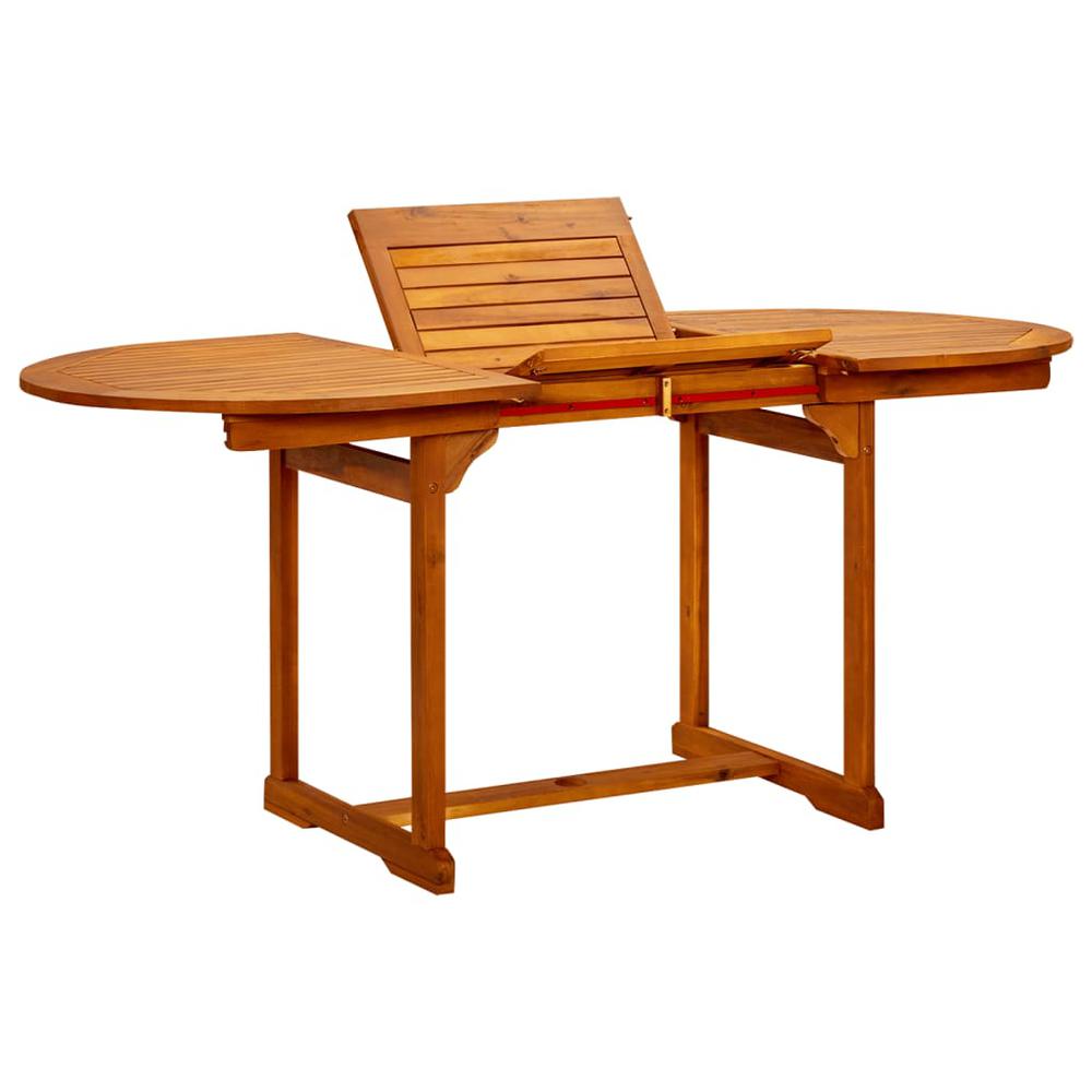 vidaXL Garden Dining Table (47.2"-66.9")x31.5"x29.5" Solid Acacia Wood, 316567. Picture 1