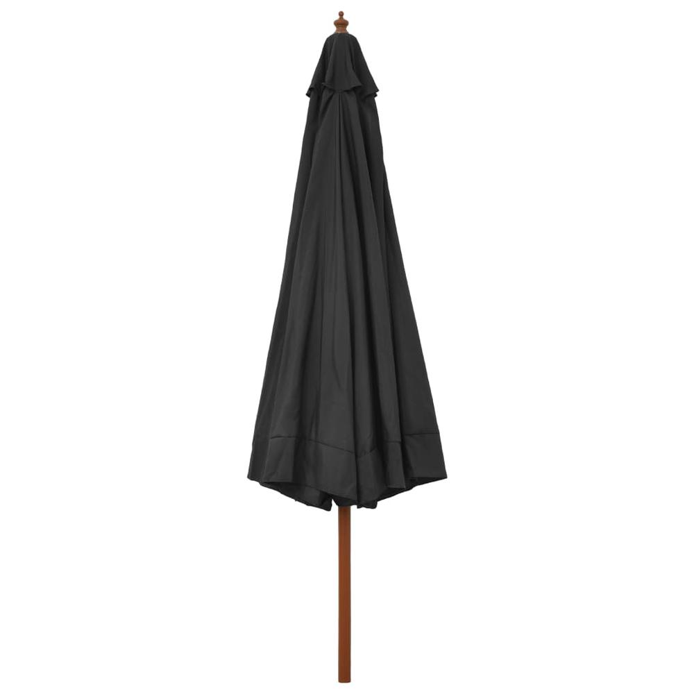 vidaXL Outdoor Parasol with Wooden Pole 129.9" Anthracite. Picture 3