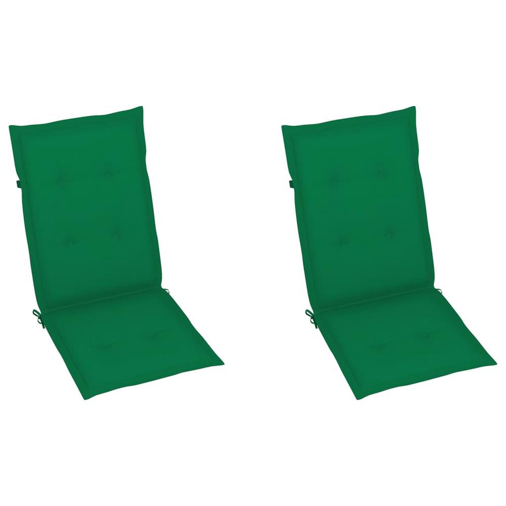 vidaXL Garden Chair Cushions 2 pcs Green 47.2"x19.7"x1.2". Picture 2