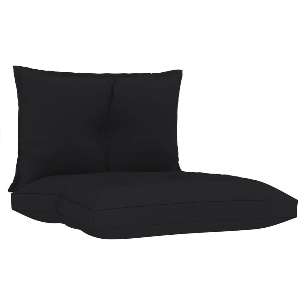 vidaXL Pallet Sofa Cushions 2 pcs Black Fabric, 47462. Picture 2