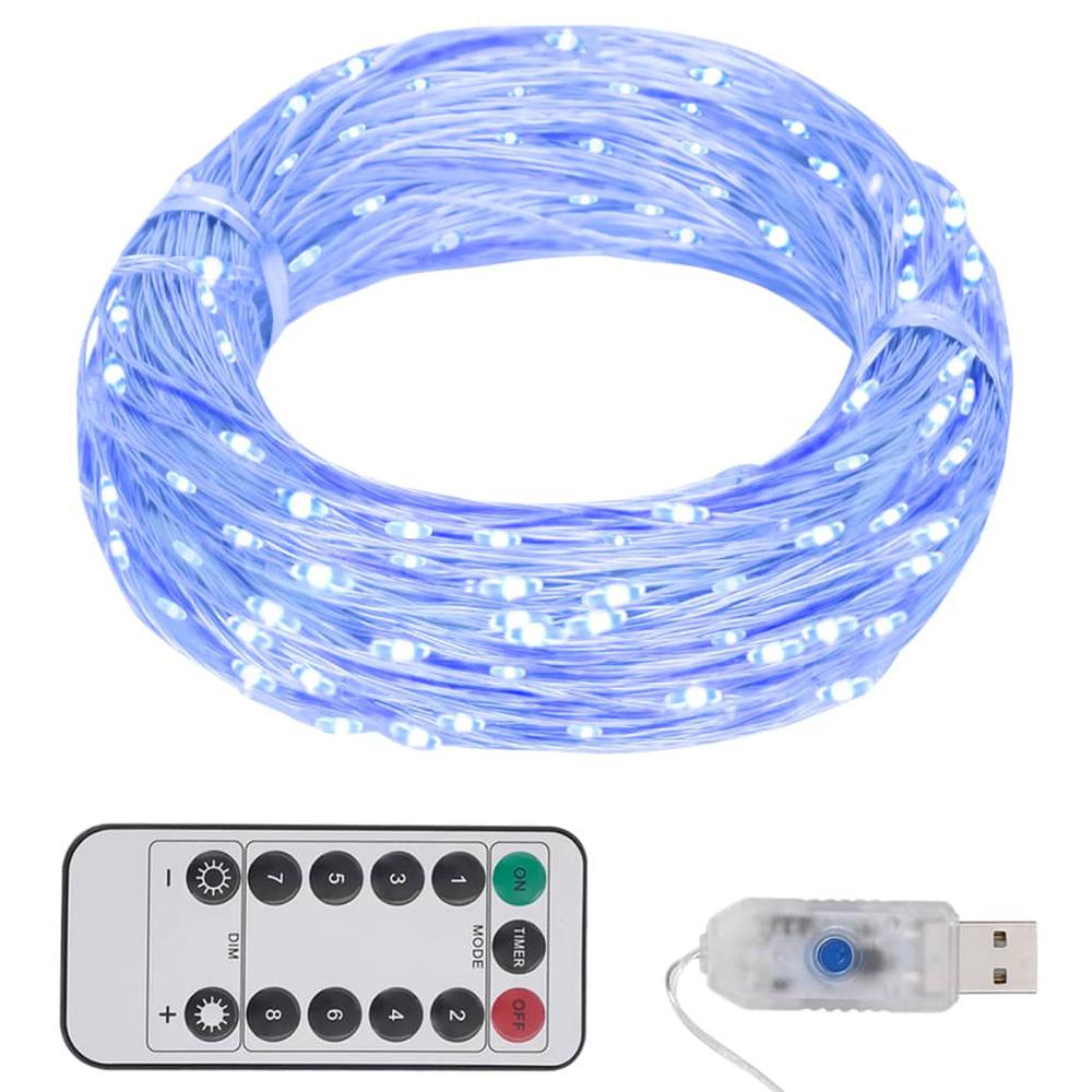 vidaXL LED String with 150 LEDs Blue 49.2'. Picture 1