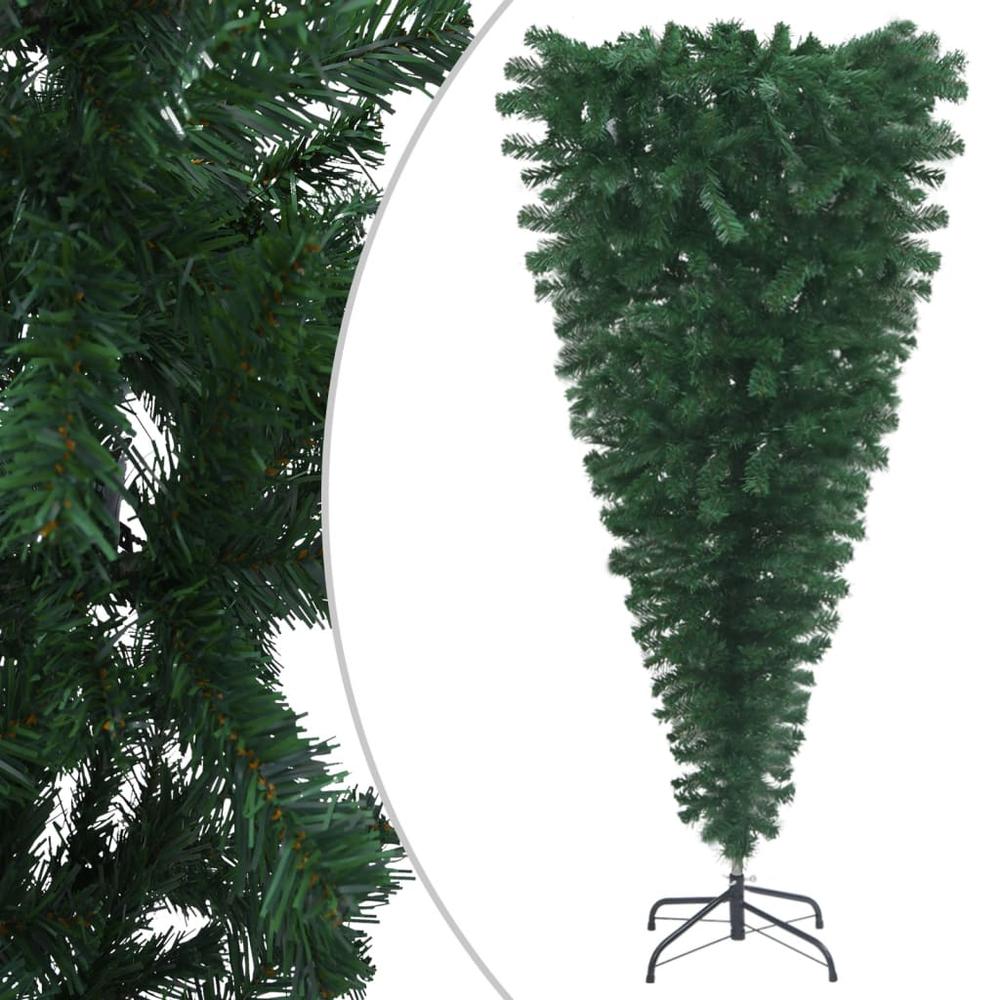 vidaXL Upside-down Artificial Christmas Tree with Stand Green 94.5". Picture 1