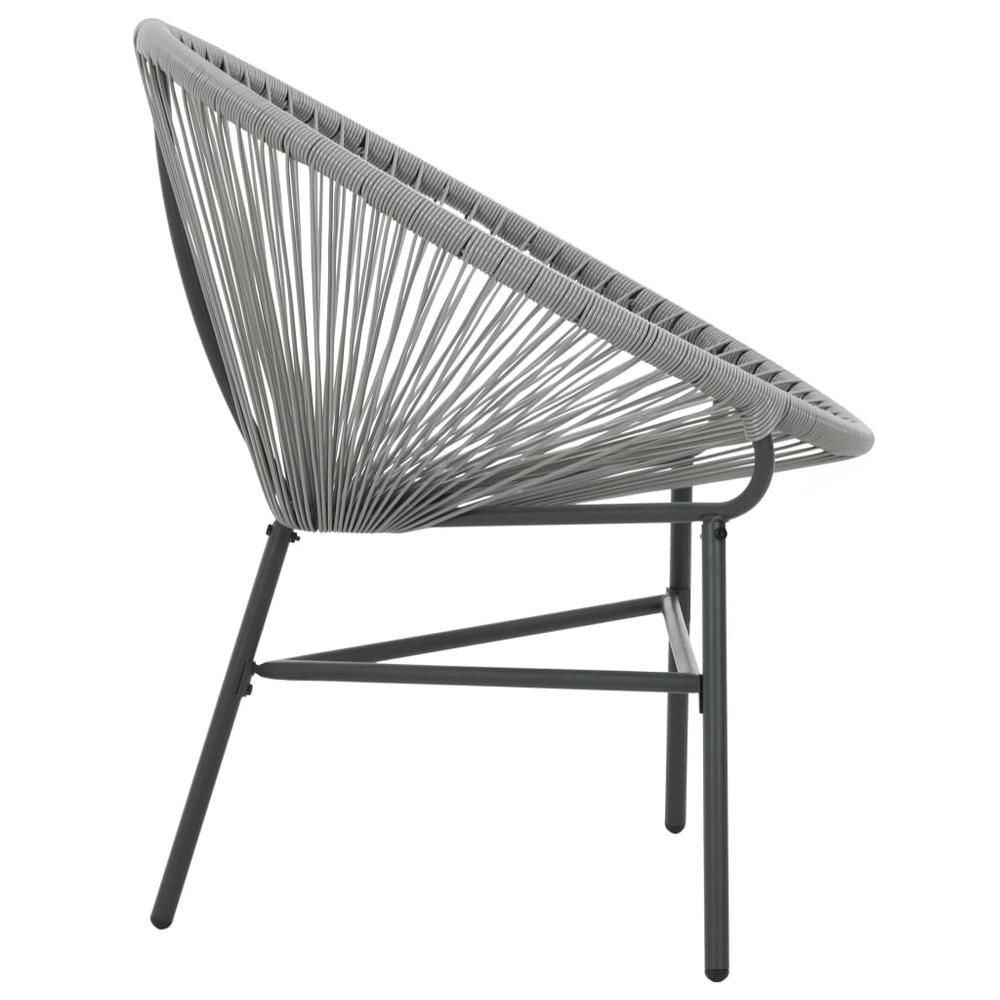 vidaXL Patio Moon Chair Poly Rattan Gray. Picture 3