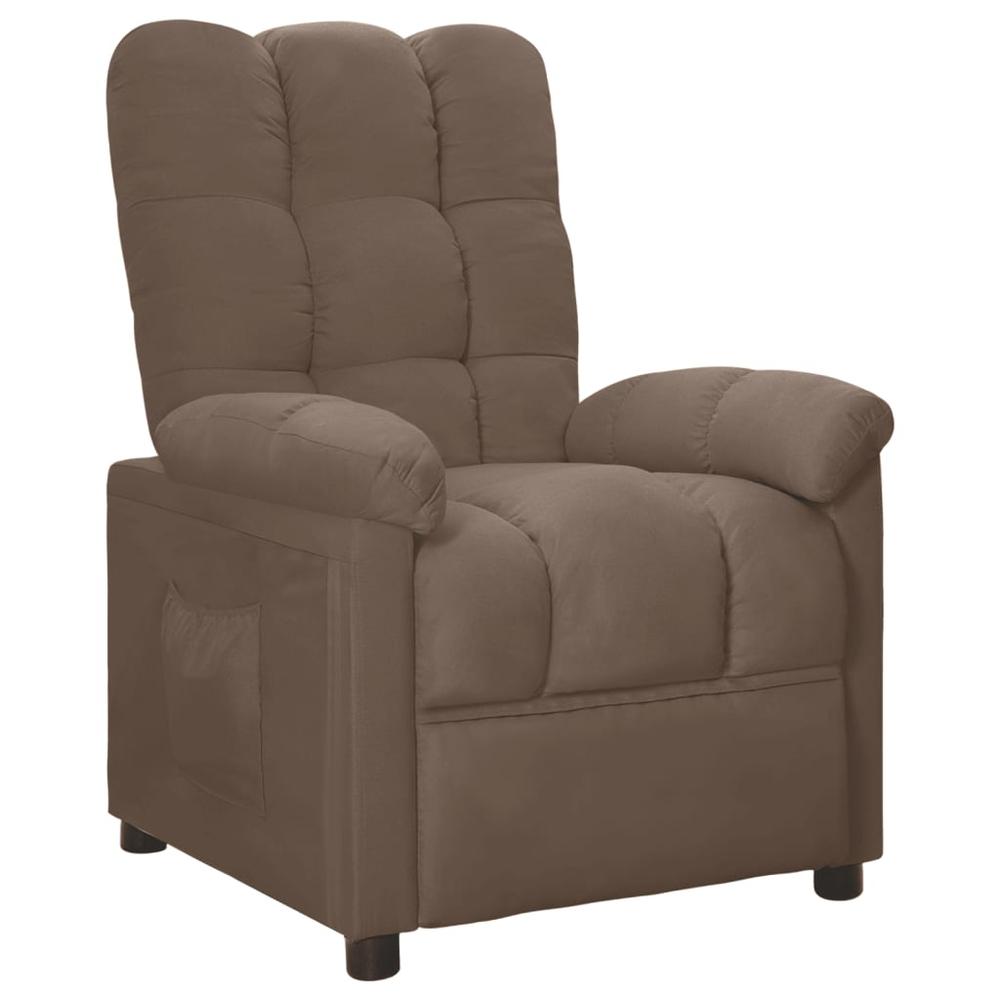 vidaXL Recliner Taupe Fabric. Picture 1