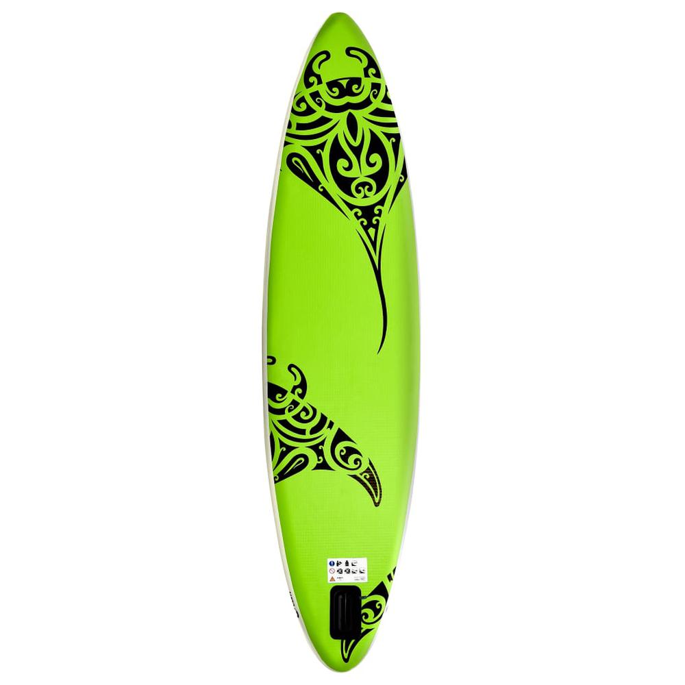 vidaXL Inflatable Stand Up Paddleboard Set 126"x29.9"x5.9" Green 2741. Picture 4
