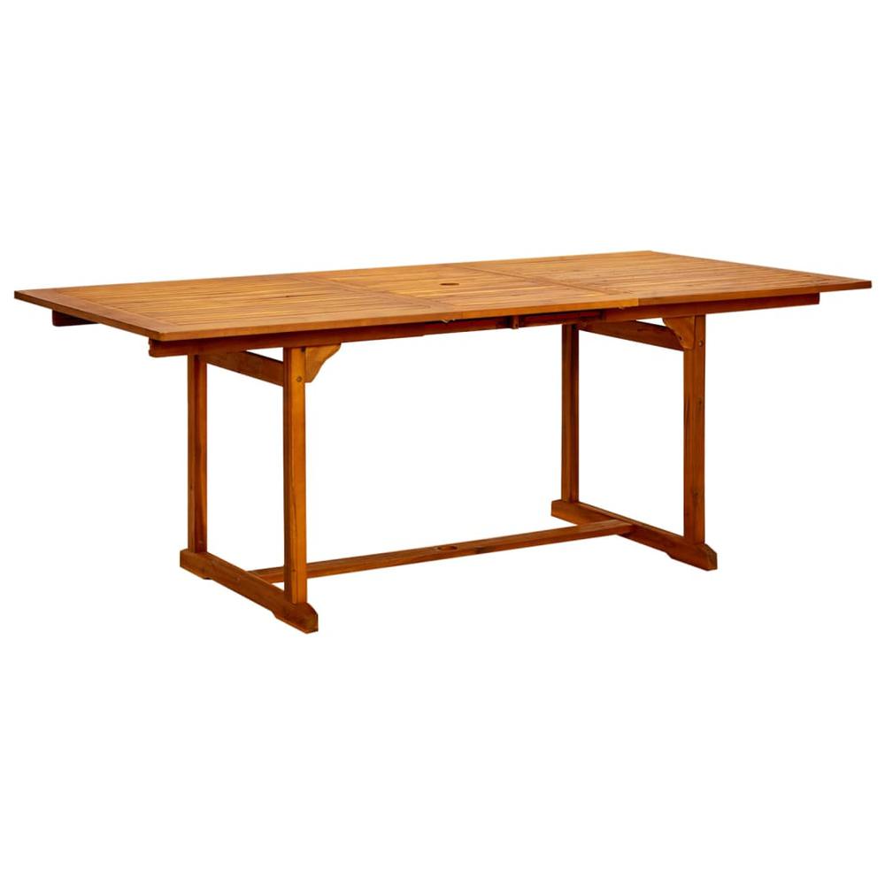 vidaXL Garden Dining Table (59.1"-78.7")x39.4"x29.5" Solid Acacia Wood. Picture 2