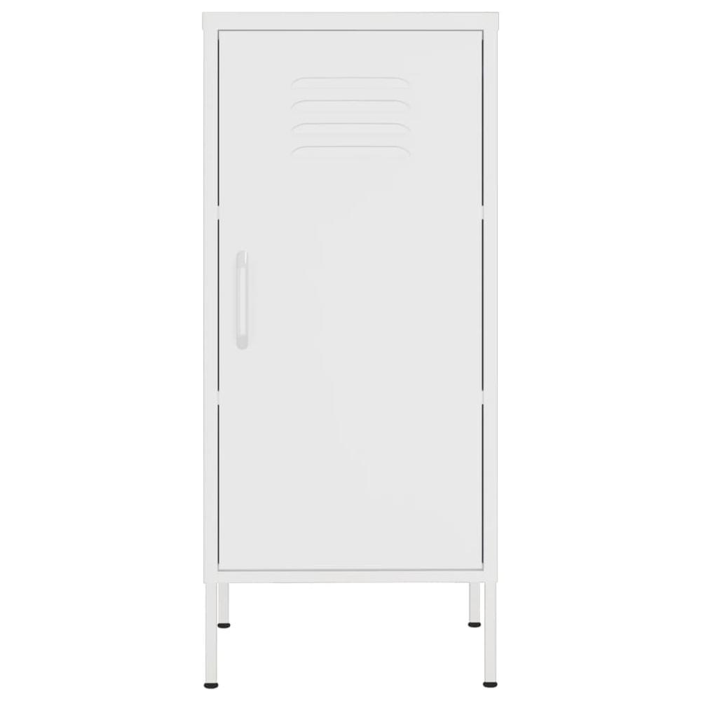 vidaXL Storage Cabinet White 16.7"x13.8"x40" Steel, 336197. Picture 3