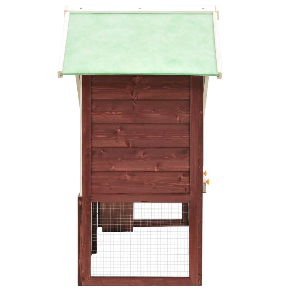 vidaXL Rabbit Hutch Mocha and White 55.1"x24.8"x47.2" Solid Firwood. Picture 3