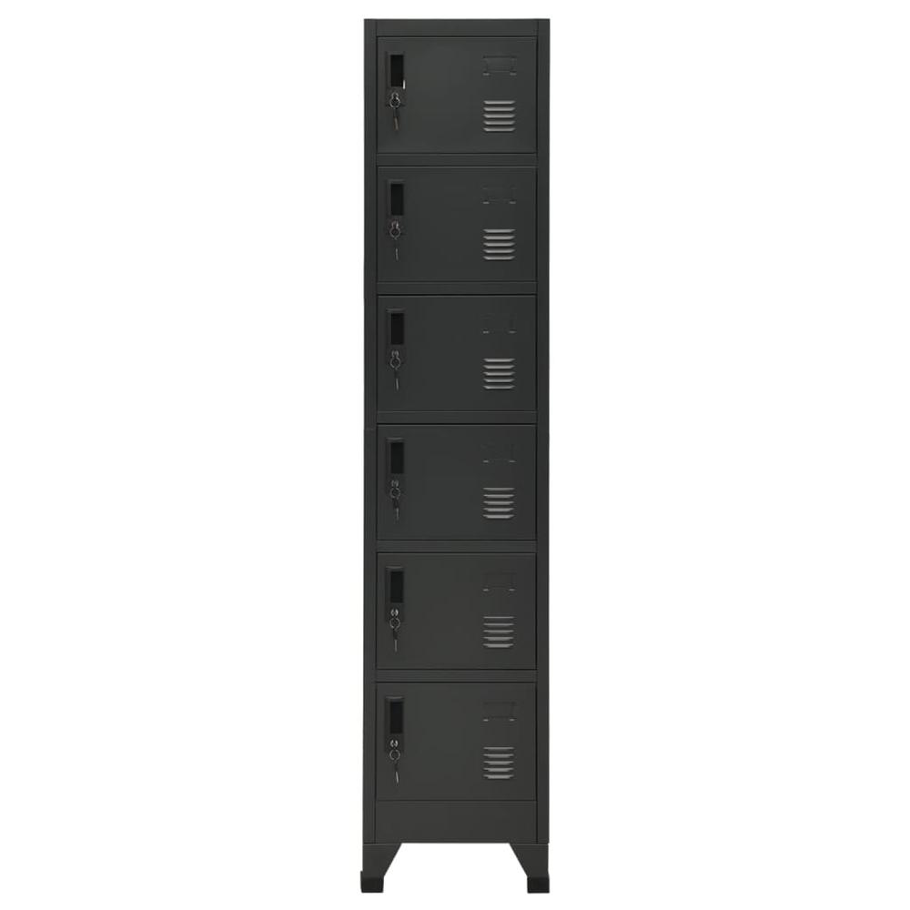 vidaXL Locker Cabinet Anthracite 15"x15.7"x70.9" Steel, 339795. Picture 2