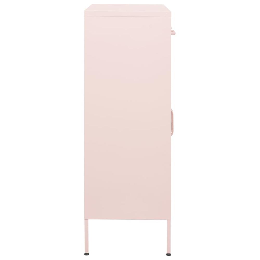 vidaXL Storage Cabinet Pink 31.5"x13.8"x40" Steel, 336157. Picture 3
