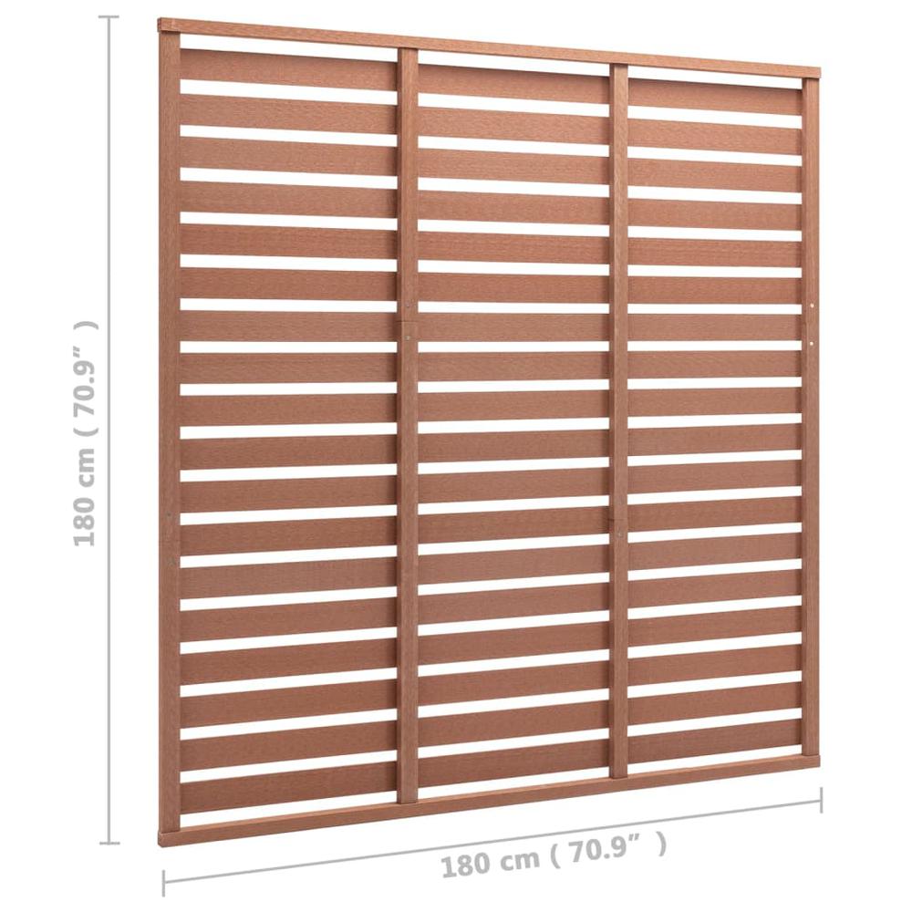 vidaXL Fence Panel WPC 70.9"x70.9" Brown. Picture 4
